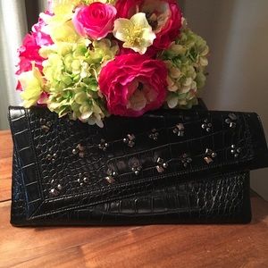 BCBG MaxAzria Croco Embossed Clutch
